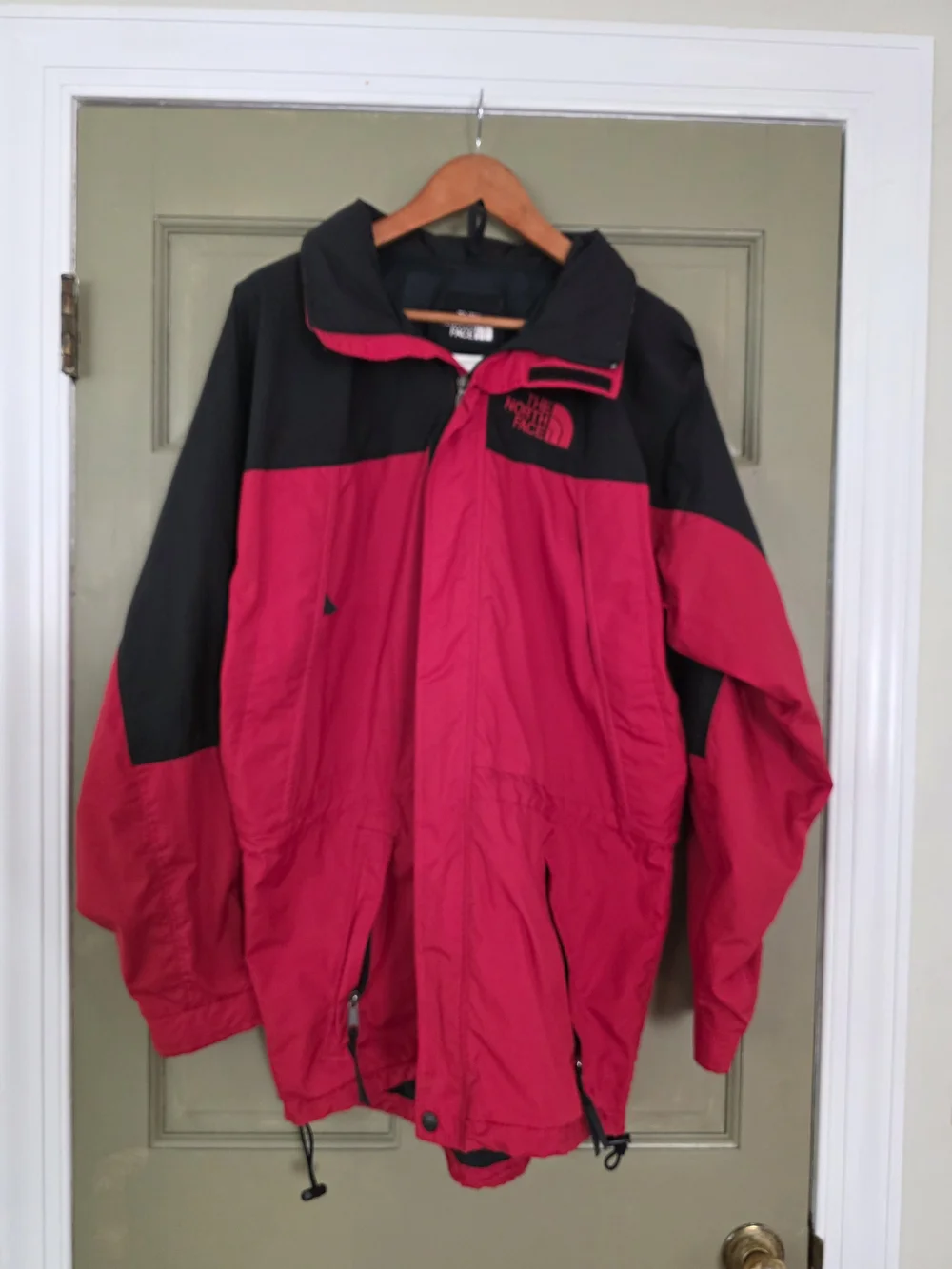The North Face Men’s Two-Tone Red and Black Waterproof Jacket